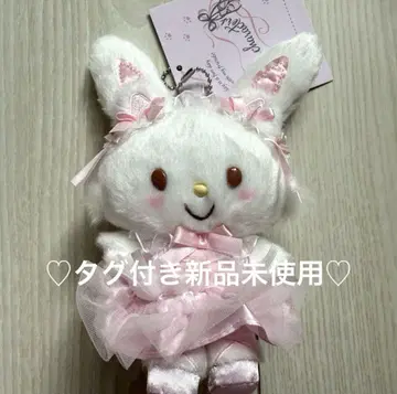새상품 산리오 위시미멜 화이트 고양이 발레리나 봉제인형 스트랩