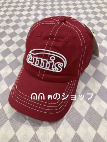 Emis 빨간 자수 로고 야구 모자
