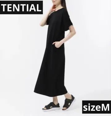 TENTIAL MIGARU 미가루 반팔 원피스 블랙 라이트 니트