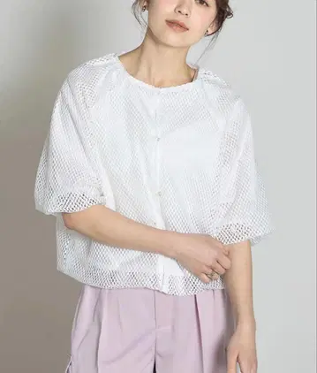 palm RICHE 메쉬 벌룬 가디건