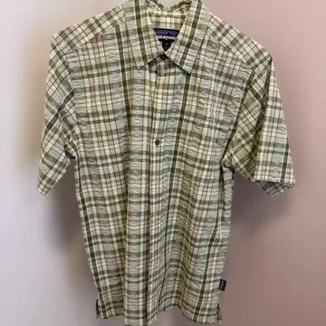 patagonia 반팔 셔츠 XS 그린 계열 체크 무늬