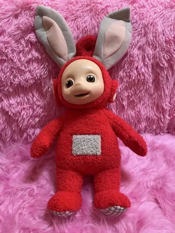 텔레토비 빨간색 봉제 인형 토끼 귀