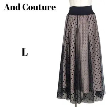 And Couture 앙드 쿠튀르 도트 무늬 튤 스커트 핑크 블랙