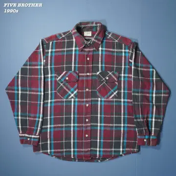 FIVE BROTHER FLANNEL SHIRTS 1990s L