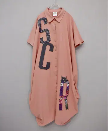 스칼라 152604: SCR 로고 아플리케 셔츠 원피스