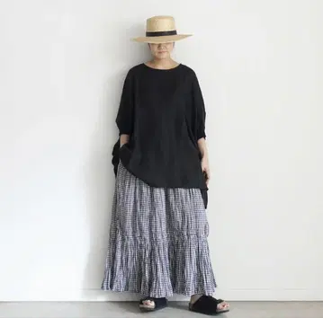 i c h i Cotton Voile Crinkle Skirt