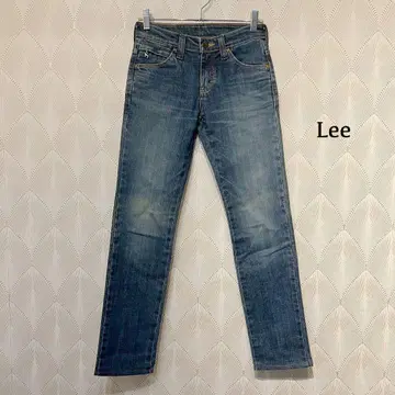 [ 양품 ] Lee 스트레이트 데님 청바지 로우웨스트 일본제 라벨 소가죽
