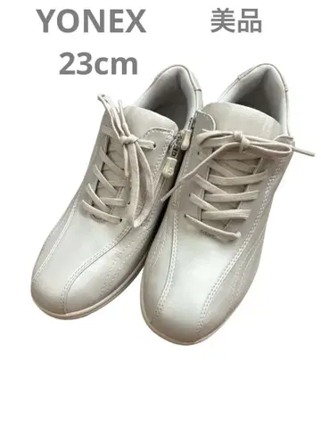 [YONEX] 새상품급 23cm 아이보리 사이드 지퍼 스니커즈
