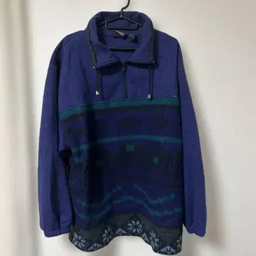 플리스 반 지퍼 풀오버 보라색