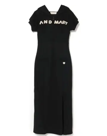 andmary Mary 로고 후디 드레스 블랙2