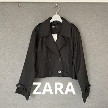 택 포함 새상품 ZARA 자라 숏 트렌치코트 L 블랙
