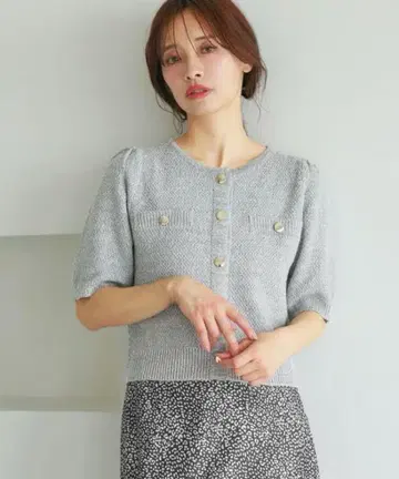 mysty woman 썸머 트위드 라이크 가디건 SS 그레이