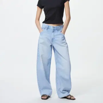 UNIQLO 배기 커브 청바지 62BLUE 27사이즈