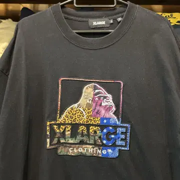 XLARGE 카모플라주 컬러풀 로고 티셔츠 블랙