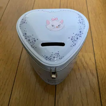 디즈니 멋쟁이 캣 하트 모양 스틸 저금통 열쇠 포함