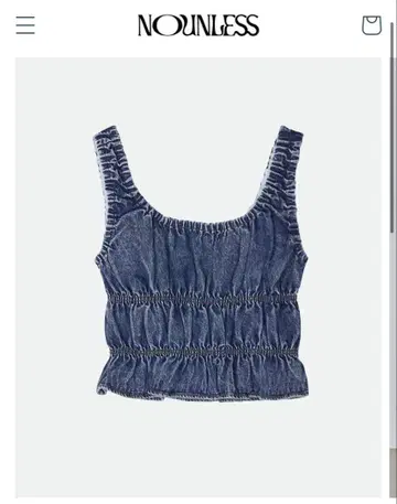 NOUNLESS TIERED AGING LIKE DENIM TOPS