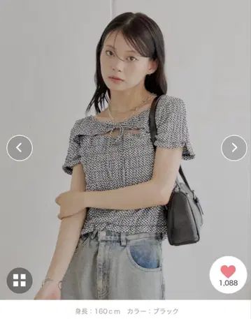 Chico 깅엄 프론트 리본 볼레로 디자인 T