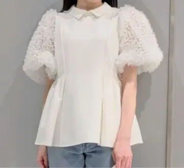 셀포드 카라 블라우스 화이트