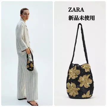 ZARA 완판템 플라워 자수 버킷 백 택 포함 새상품