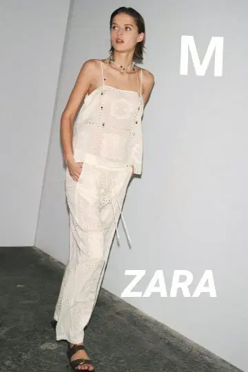 ZARA ZW COLLECTION 자수 파자마 팬츠 M