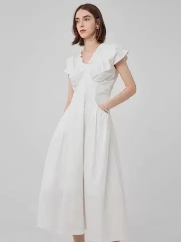 성숙/러블리 프렌치 코튼 원피스 화이트 M