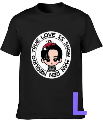 SnowMan 메구로 렌  반팔 티셔츠 반팔 티셔츠 블랙 L 1