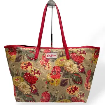 새상품급 Cath Kidson 토트백 PVC 가죽 레어 컬러 레드