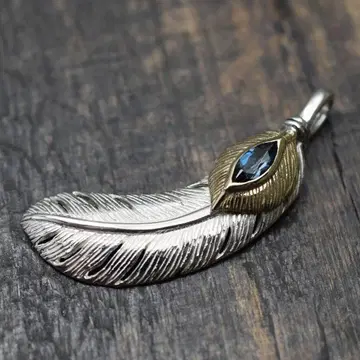 Silver925 윗금 런던 블루 토파즈 페더 오른쪽