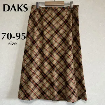 DAKS 닥스 w70-95 새상품급 체크 무늬 무릎 기장 스커트