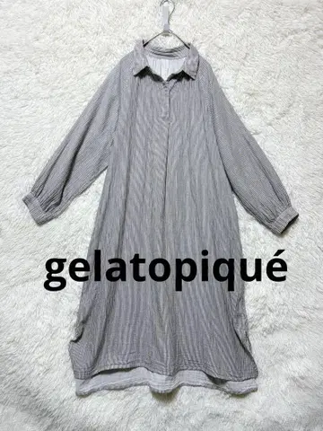 gelato pique 거즈풍 원피스 그레이 계열 스트라이프