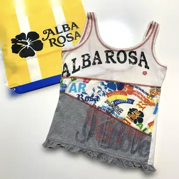 ALBA ROSA 로고 패치워크풍 탱크탑 y2k