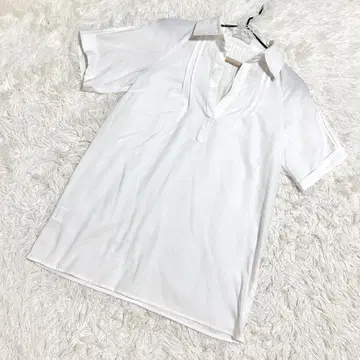 any SiS 고품질 스키퍼 셔츠 블라우스 반팔 화이트 (M)