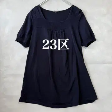 23구 네이비 반팔 컷소 티셔츠 44 빅사이즈 상의 플레어