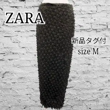 새상품 택 자라 ZARA 팝콘 스커트 롱 꽃무늬 뾰족뾰족 개성적