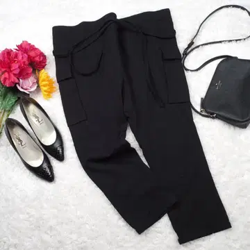 Y5974*BACCA 바카 코튼 카고 팬츠 블랙 38