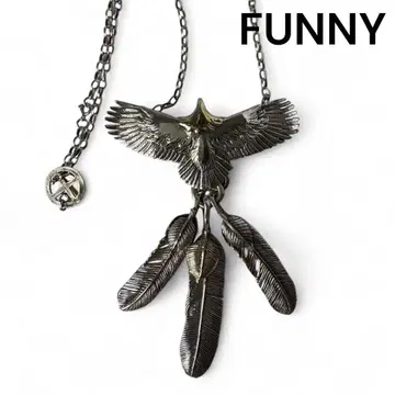 FUNNY 페더 목걸이 이글 탑 실버 925
