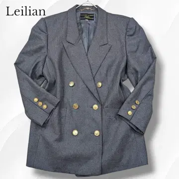Leilian 레리안 캐시미어 테일러드 자켓 더블 금장 버튼 무지