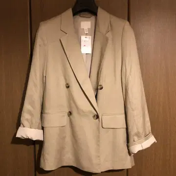 H&M 베이지 더블 브레스트 테일러드 재킷 XS