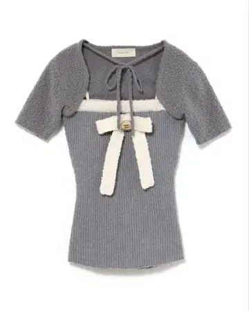 andmary Bicolor ribbon tops white