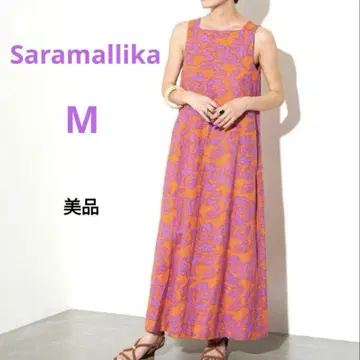 sara mallika 코튼 린넨 플라워 원피스 새상품급 롱