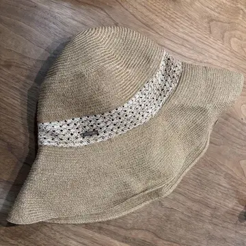 UNITED ARROWS 장식 베이지 밀짚모자
