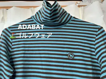 ADABAT 아다바트 여성용 하이넥 긴팔 티셔츠 보더 무늬 사이즈 38