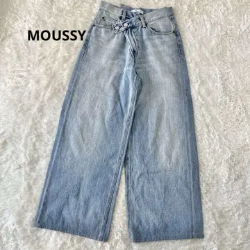 MOUSSY CROSS WAIST WIDE STRAIGHT 사이즈 1