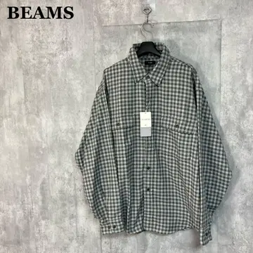 새상품 BEAMS 24AW 헤링본 체크 워크 셔츠 L