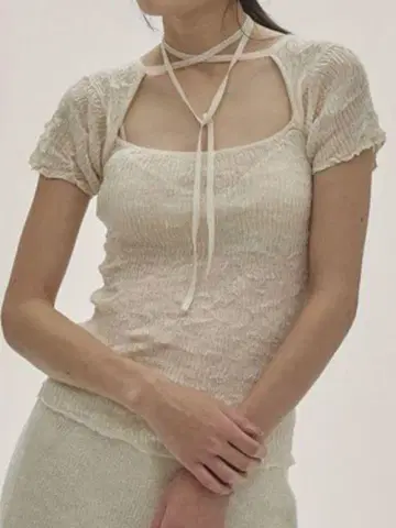 TODAYFUL 2way Sheer Knittops 화이트
