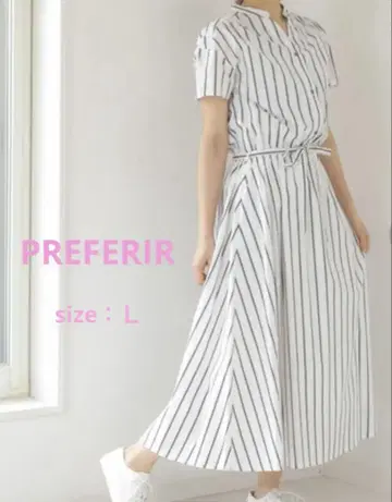스트라이프 반팔 셔츠 원피스 PREFERIR 프레페리르