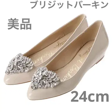 브리짓 버킨 하트 비쥬 베이지 플랫슈즈 24cm