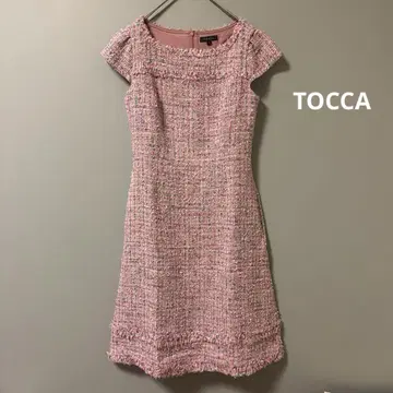 새상품급 TOCCA 토카 CROSTATA 트위드 원피스 0 핑크