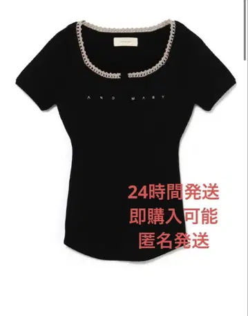 andmary Lacey mary logo tops black