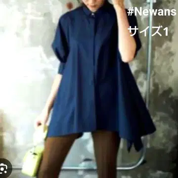#Newans 세탁 가능한 손수건 헴 셔츠 코튼 M 네이비 돋보이는